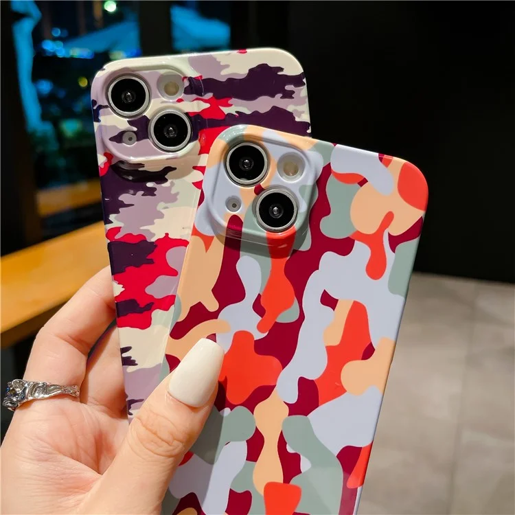 Per iPhone 14 Hard PC Back Cover Camouflage Pattern Printing Protective Phone Case - Style A