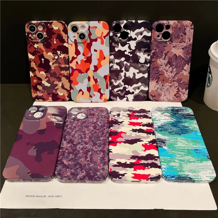 Per iPhone 14 Hard PC Back Cover Camouflage Pattern Printing Protective Phone Case - Style A