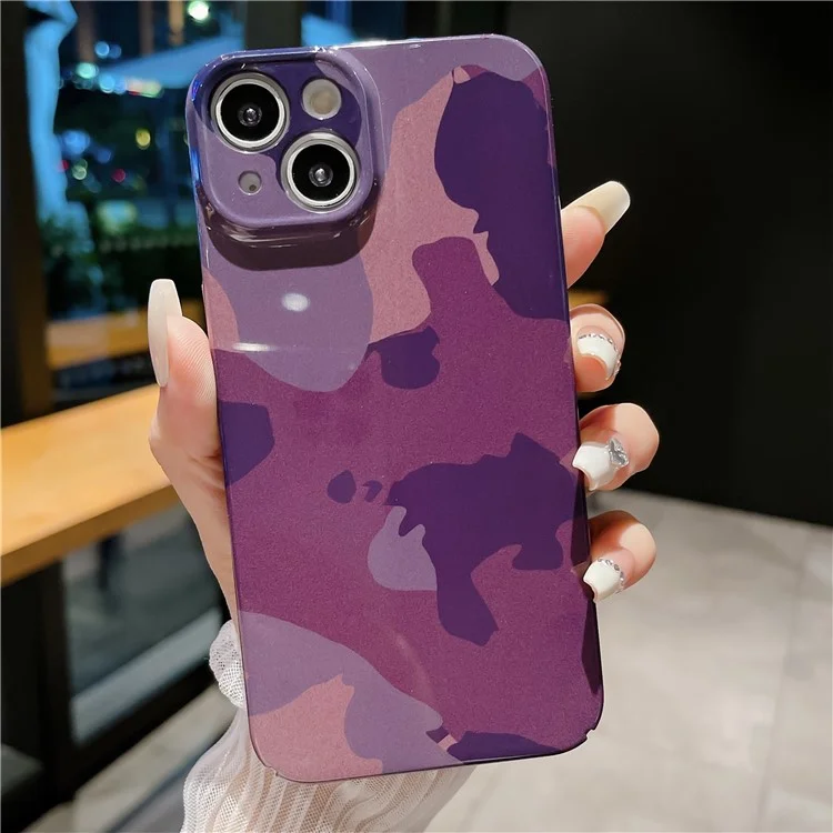 For iPhone 13 Camouflage Pattern Phone Case Hard PC Shockproof Protective Cover - Style D