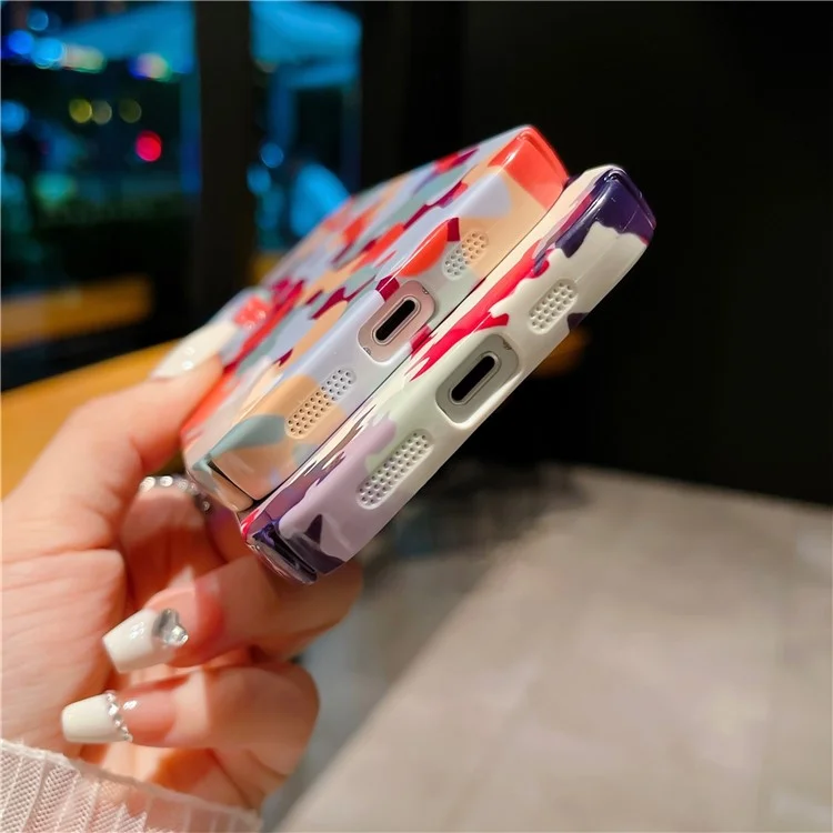 For iPhone 13 Camouflage Pattern Phone Case Hard PC Shockproof Protective Cover - Style D