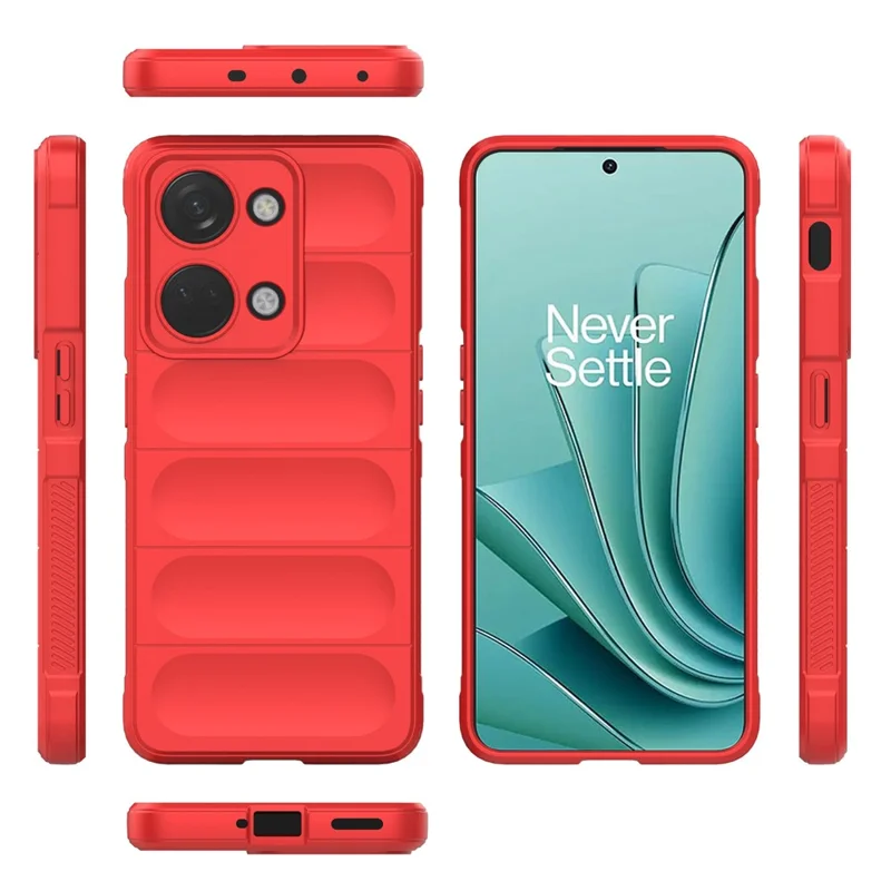 Capa de Telemóvel Macia em TPU à Prova de Quedas para OnePlus Nord 3 5G / Ace 2V, Capa Traseira Resistente de Proteção - Vermelho
