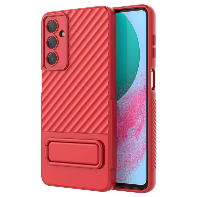 For Samsung Galaxy M54 5G / F54 5G Flexible Soft TPU Case Scratch Resistant Skin-touch Phone Cover with Kickstand - Red