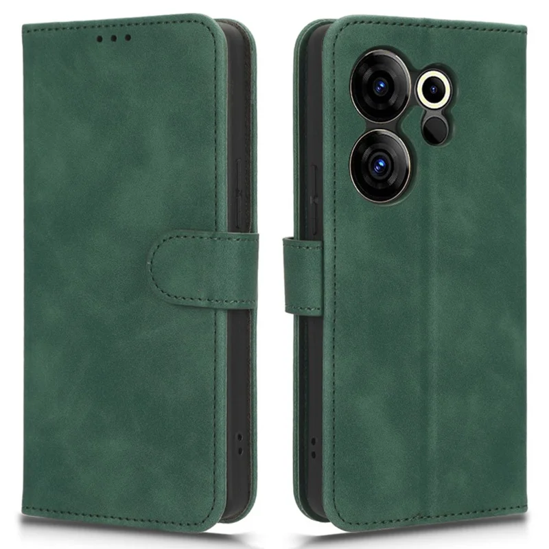 For TECNO Camon 20 4G / Camon 20 Premier 5G Leather Case Stand Wallet Skin-Touch Phone Cover - Green