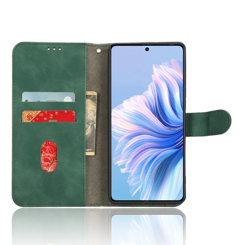 For TECNO Camon 20 4G / Camon 20 Premier 5G Leather Case Stand Wallet Skin-Touch Phone Cover - Green