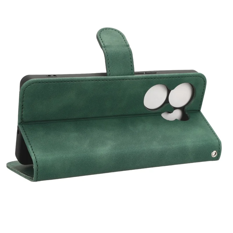 For TECNO Camon 20 4G / Camon 20 Premier 5G Leather Case Stand Wallet Skin-Touch Phone Cover - Green