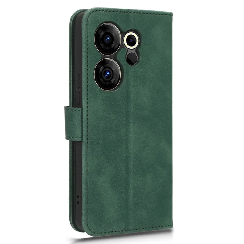 For TECNO Camon 20 4G / Camon 20 Premier 5G Leather Case Stand Wallet Skin-Touch Phone Cover - Green