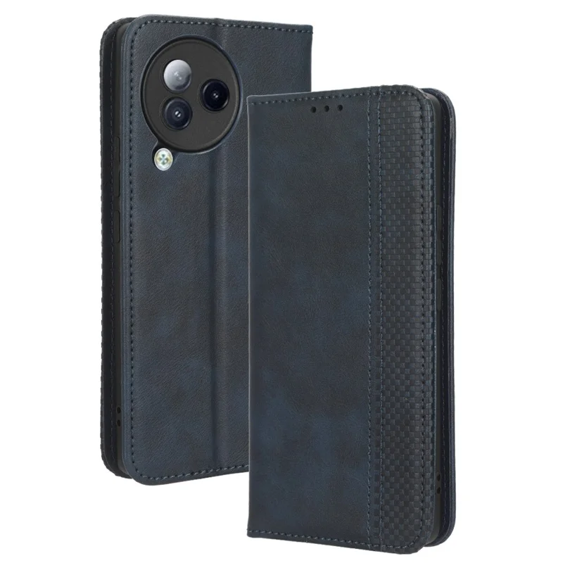 For Xiaomi Civi 3 5G Retro Phone Case Stand PU Leather Wallet Mobile Phone Anti-Scratch Cover - Blue