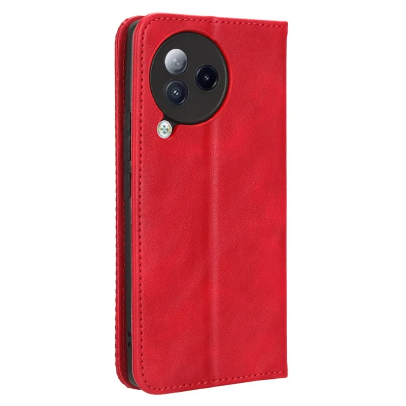 Pour Xiaomi Civi 3 5G Retro Phone Case Stand Portefeuille en cuir PU Téléphone Mobile Anti-Rayures Couverture - Rouge