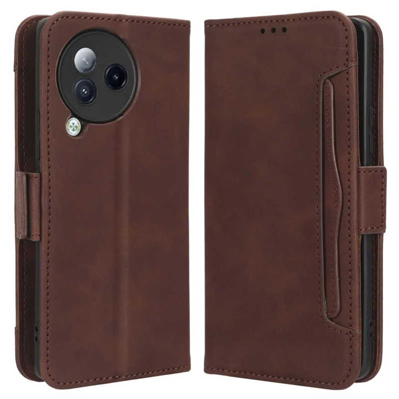 Для Xiaomi Civi 3 5G Слоты для нескольких карт Кошелек из искусственной кожи Противоударный чехол-подставка - Коричневый