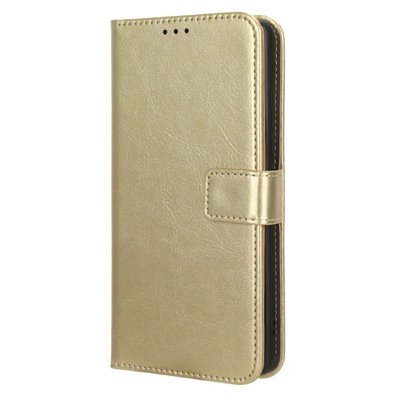 For Xiaomi Civi 3 5G Scratch-proof Crazy Horse Texture PU Leather Stand Phone Case Wallet Shell - Gold