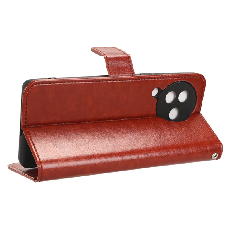 Para Xiaomi Civi 3 5G Funda de teléfono de cuero de caballo loco a prueba de arañazos, con soporte - Marrón