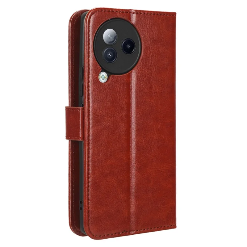 Para Xiaomi Civi 3 5G Funda de teléfono de cuero de caballo loco a prueba de arañazos, con soporte - Marrón