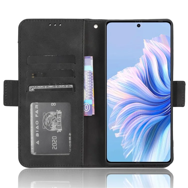 For TECNO Camon 20 Premier 5G CK9n PU Leather Wallet Cover Multiple Card Slots Drop-Proof Stand Phone Case - Black