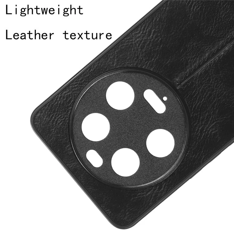 Para la cubierta del teléfono Xiaomi 13 Ultra Cowhide Texture de piel de vaca PU con revestimiento de TPU+PC - Negro