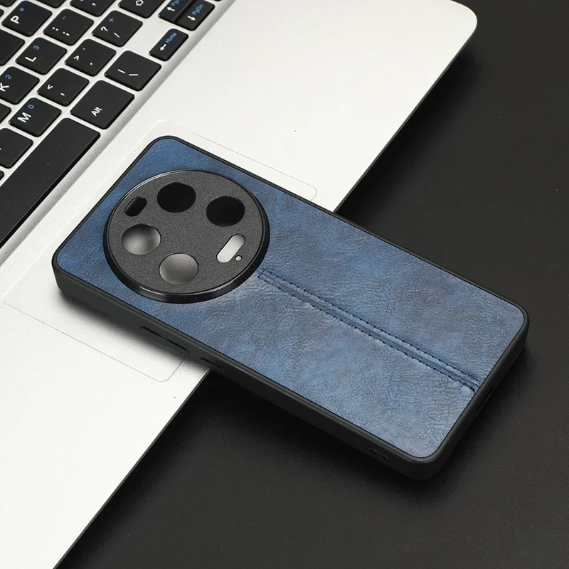 For Xiaomi 13 Ultra Cowhide Texture Phone Cover PU Leather Coated TPU+PC Mobile Case - Blue