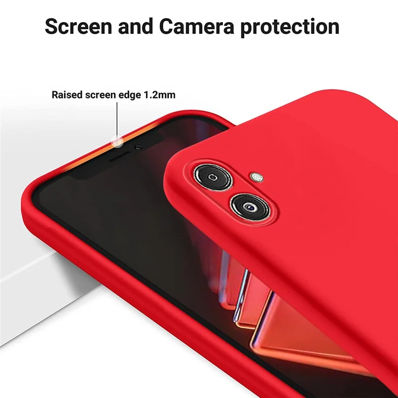 For Samsung Galaxy F14 5G Anti-Dust Liquid Silicone Phone Cover Soft Lining Phone Case with Strap - Red