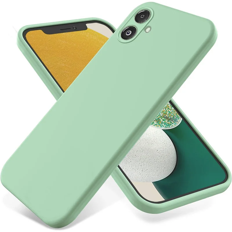 Para Samsung Galaxy F14 5G Anti-Poeira Capa de Telefone de Silicone Líquido Suave Forro de Telefone com Alça - Verde