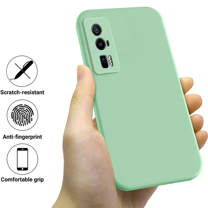 Чехол для телефона для Xiaomi Poco F5 Pro 5G / Redmi K60 Pro 5G / K60 5G, мягкая подкладка из жидкого силикона, чехол для сотового телефона со шнурком - зеленый
