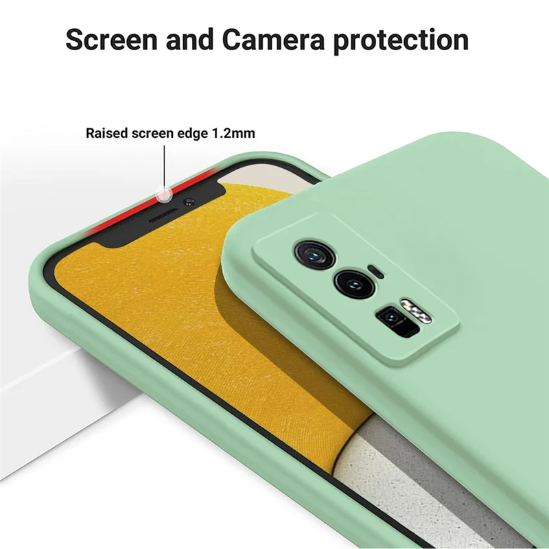 Чехол для телефона для Xiaomi Poco F5 Pro 5G / Redmi K60 Pro 5G / K60 5G, мягкая подкладка из жидкого силикона, чехол для сотового телефона со шнурком - зеленый