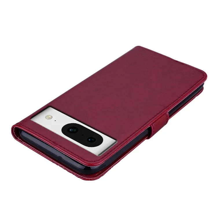 For Google Pixel 8 Mobile Phone Case TPU+PU Leather Stand Flip Imprinted Owl Flower Wallet Cover - Red