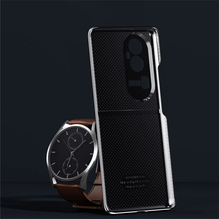 Stoßfeste Hülle für Oppo Reno10 Pro+ 5G Anti-Drop PU-Leder PC-Handyhülle - Schwarz