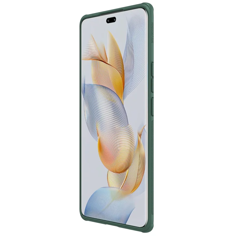 NILLKIN Frosted Shield Pro for Honor 90 Pro Matte Phone Case PC+TPU Magnetic Car Mount Phone Cover - Green