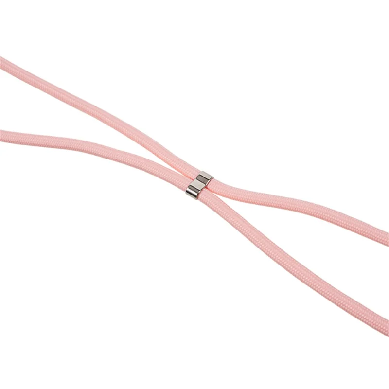 For iPhone 13 TPU Case Fiber Lining Anti-scratch Phone Cover with Long Lanyard - Pink