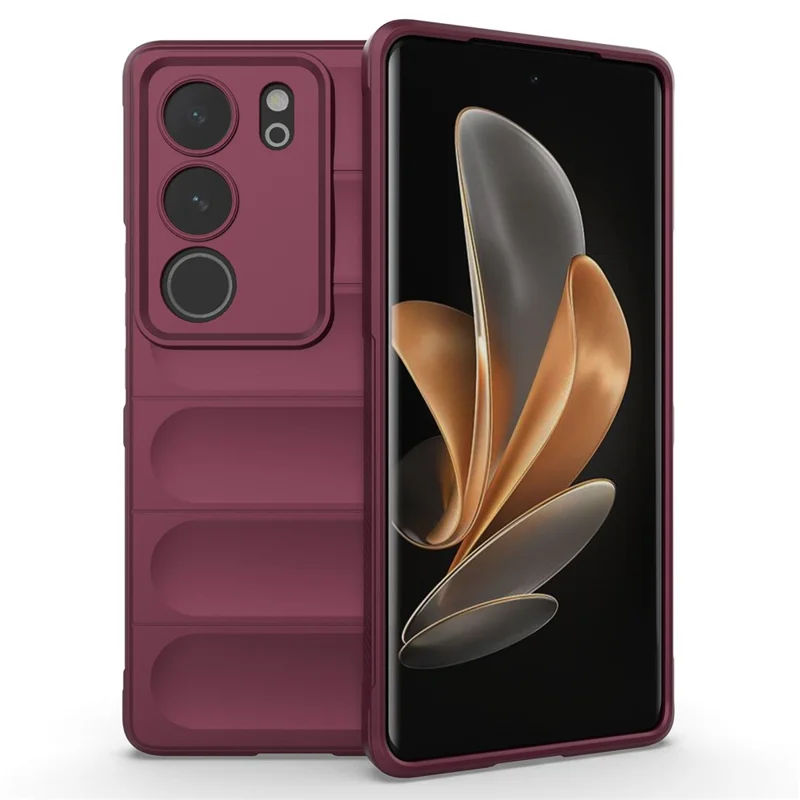 Per vivo S17 5G / S17 Pro 5G Custodia morbida in TPU a prova di caduta, Custodia protettiva per il retro anti-graffio - Rosso vino