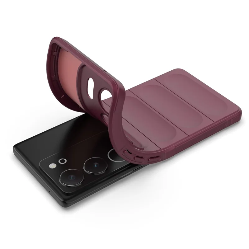 Per vivo S17 5G / S17 Pro 5G Custodia morbida in TPU a prova di caduta, Custodia protettiva per il retro anti-graffio - Rosso vino