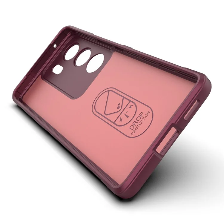 Per vivo S17 5G / S17 Pro 5G Custodia morbida in TPU a prova di caduta, Custodia protettiva per il retro anti-graffio - Rosso vino