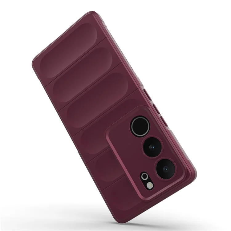 Per vivo S17 5G / S17 Pro 5G Custodia morbida in TPU a prova di caduta, Custodia protettiva per il retro anti-graffio - Rosso vino