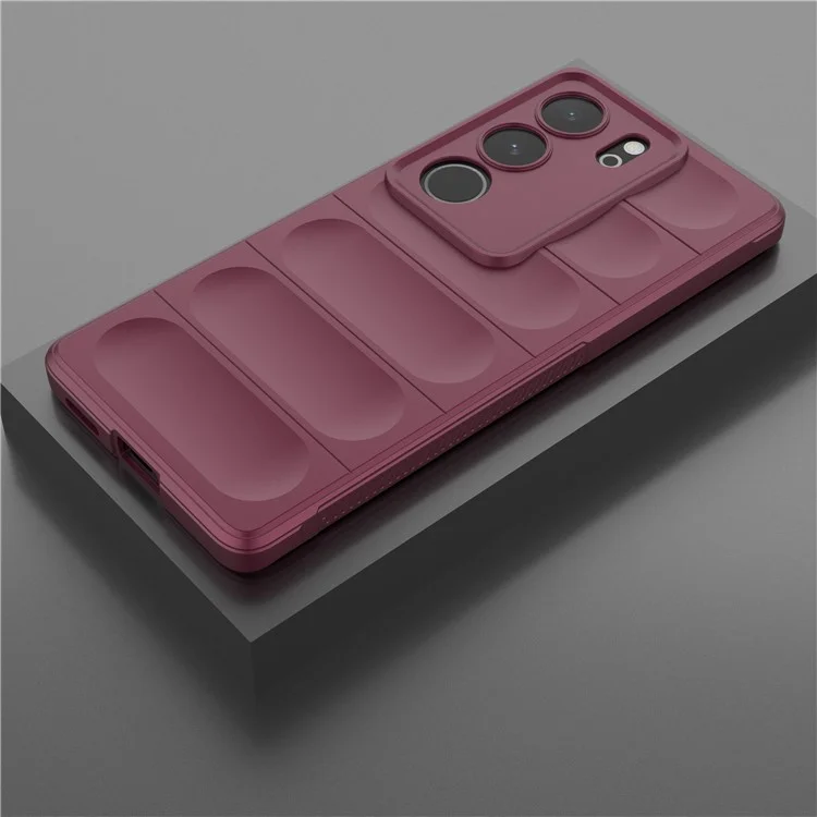 Per vivo S17 5G / S17 Pro 5G Custodia morbida in TPU a prova di caduta, Custodia protettiva per il retro anti-graffio - Rosso vino