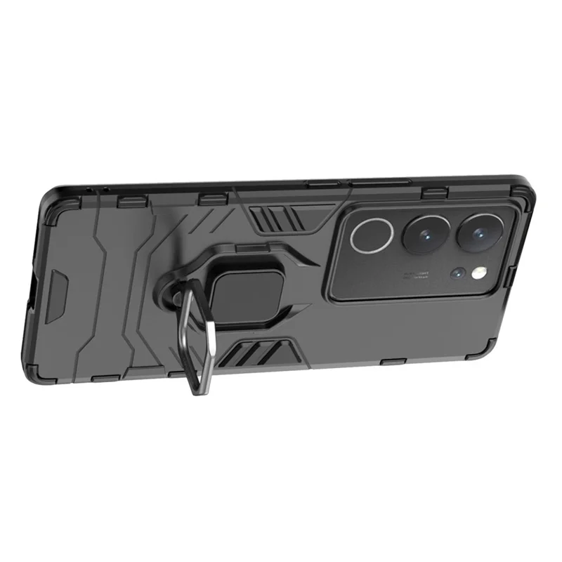 Funda para teléfono celular vivo S17 / S17 Pro 5G Anillo Kickstand TPU + PC Anti-caída Cubierta Trasera - Rojo