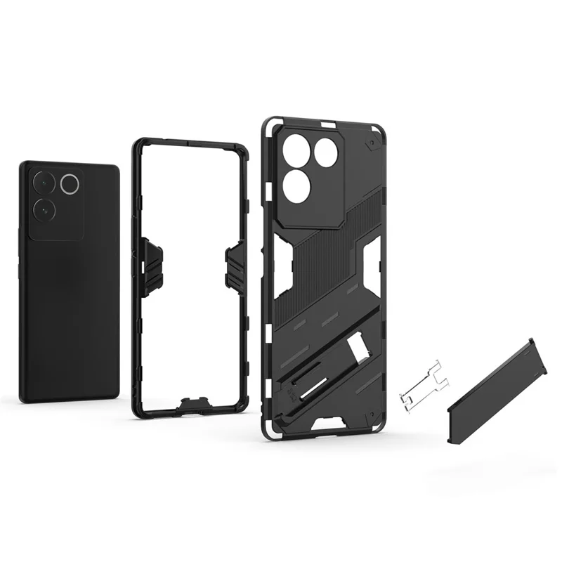 For vivo S17e 5G PC + TPU Phone Back Cover Drop-proof Phone Case with Kickstand - Baby Blue