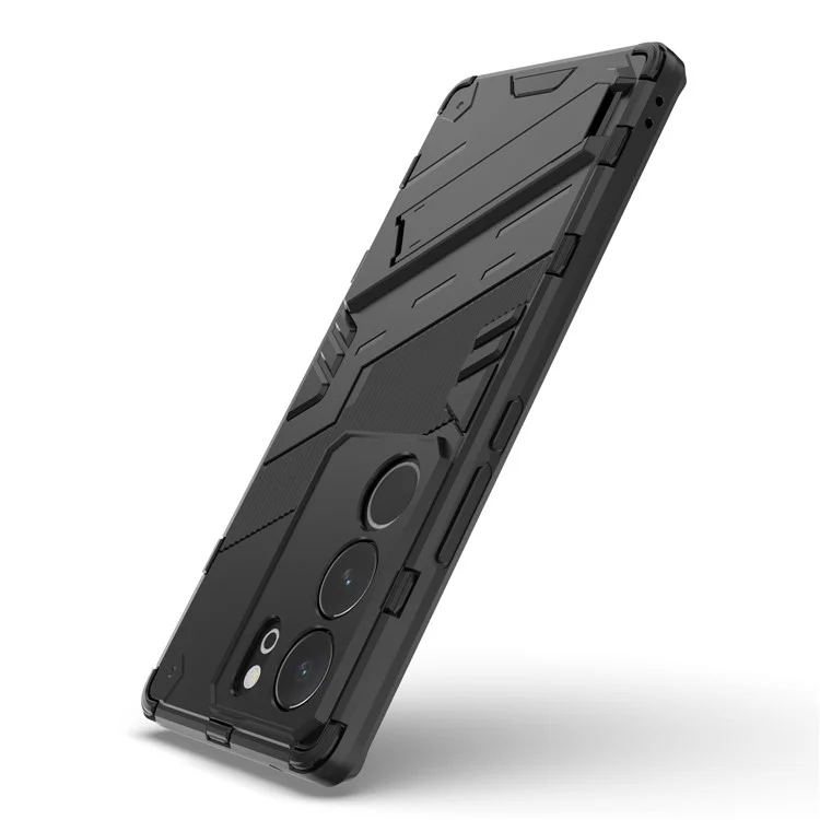 Para vivo S17 5G / S17 Pro 5G Cubierta Trasera con Soporte Antichoque PC + Carcasa de Teléfono TPU - Negro