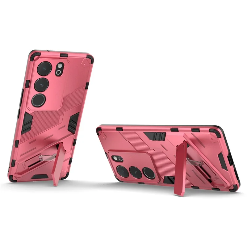 For vivo S17 5G / S17 Pro 5G Kickstand Back Cover Shockproof PC + TPU Phone Case - Rose