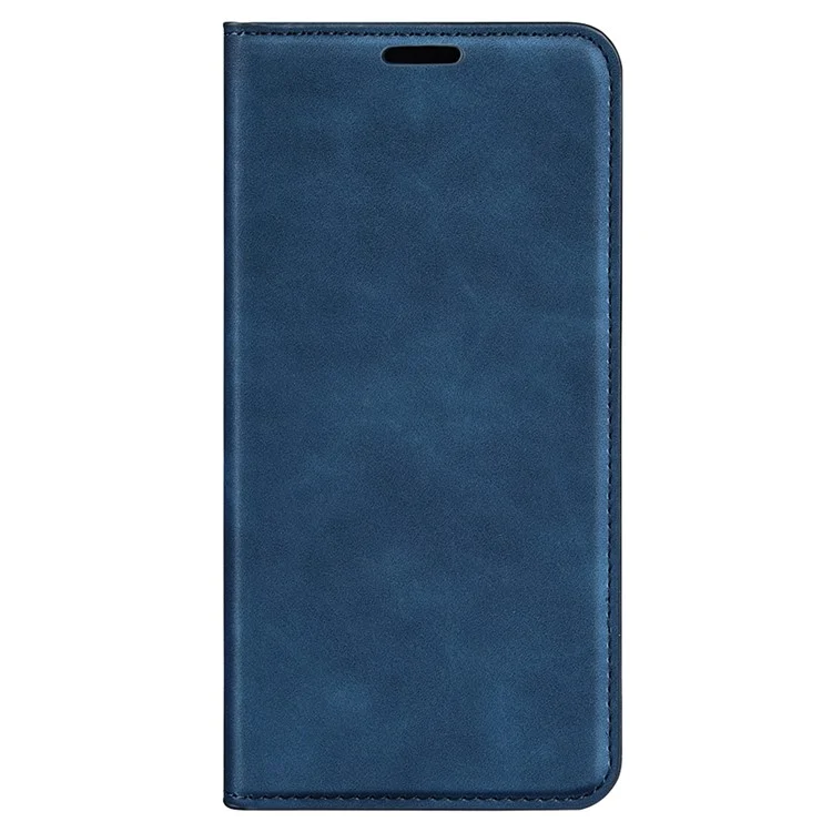 Для iPhone 15 Pro Кожаный кошелек PU Flip Case Skin-touch Stand Anti-drop Cover - Blue
