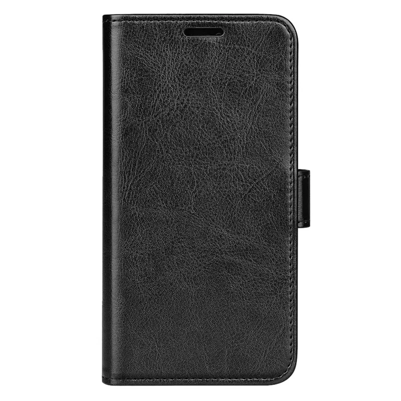 Para iPhone 15 Pro PU Leather Stand Phone Case Crazy Horse Texture Wallet Folio Flip Cover - Preto