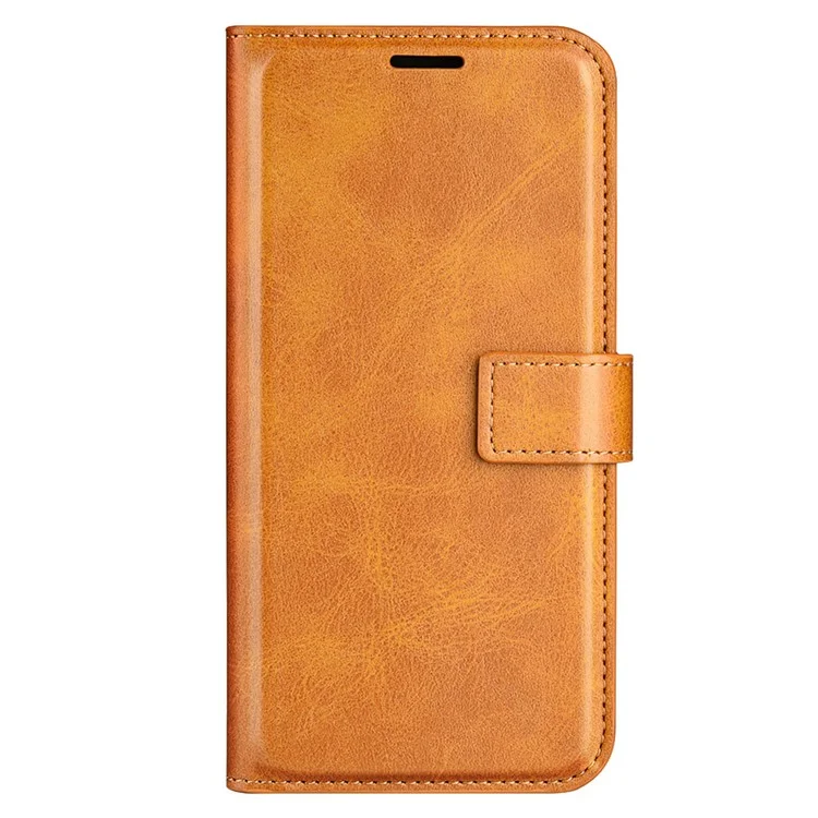 Per iPhone 15 Pro Stand Wallet Calf Texture Leather Cover Square Magnetic Closure Phone Case - Giallo