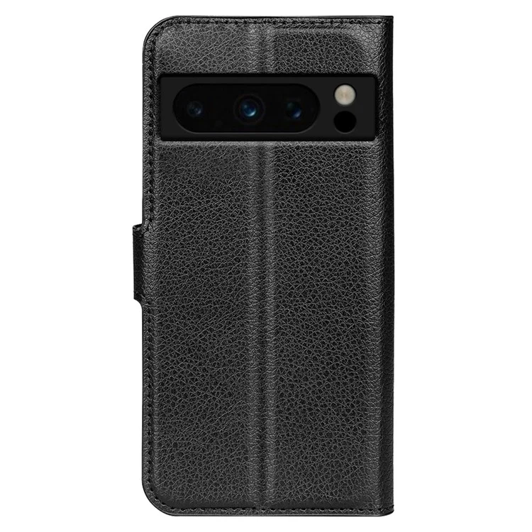 Litchi Texture Shell for Google Pixel 8 Pro Wallet Phone Cover PU Leather Stand Mobile Phone Case - Black
