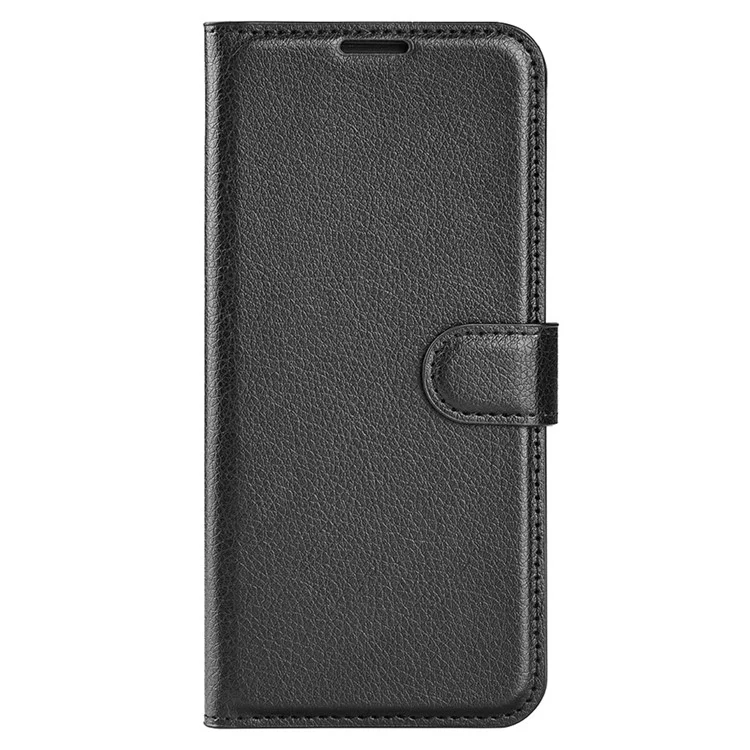Wallet Phone Cover für Google Pixel 8 PU-Leder Stand Mobiltelefon Hülle Litchi-Textur Schale - Schwarz