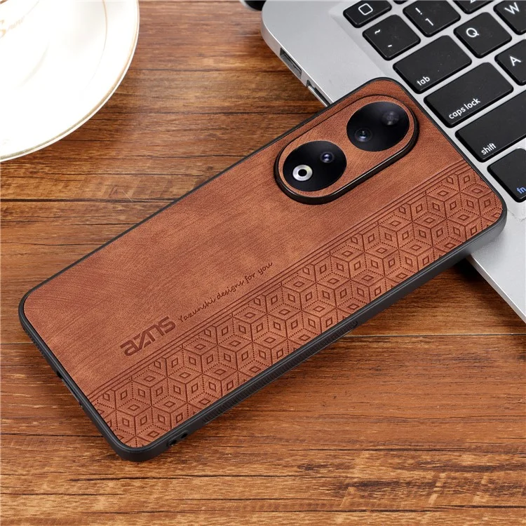 AZNS For Honor 90 Pro Phone Cover PU Leather+TPU Phone Case Imprinted Pattern Protection Shell - Brown