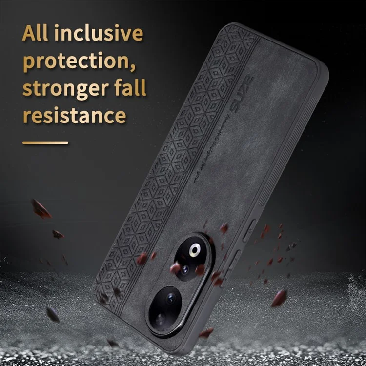 AZNS For Honor 90 Pro Phone Cover PU Leather+TPU Phone Case Imprinted Pattern Protection Shell - Brown