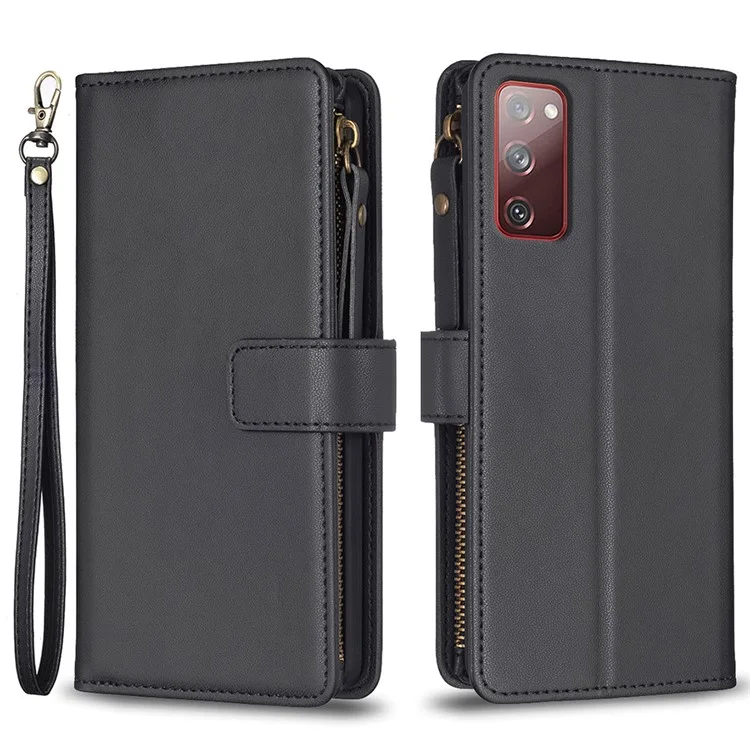 BF Style-19 para Samsung Galaxy S20 FE 5G / S20 FE / S20 FE 2022 / S20 Lite Funda de Piel Sintética con Cartera y Soporte - Negro