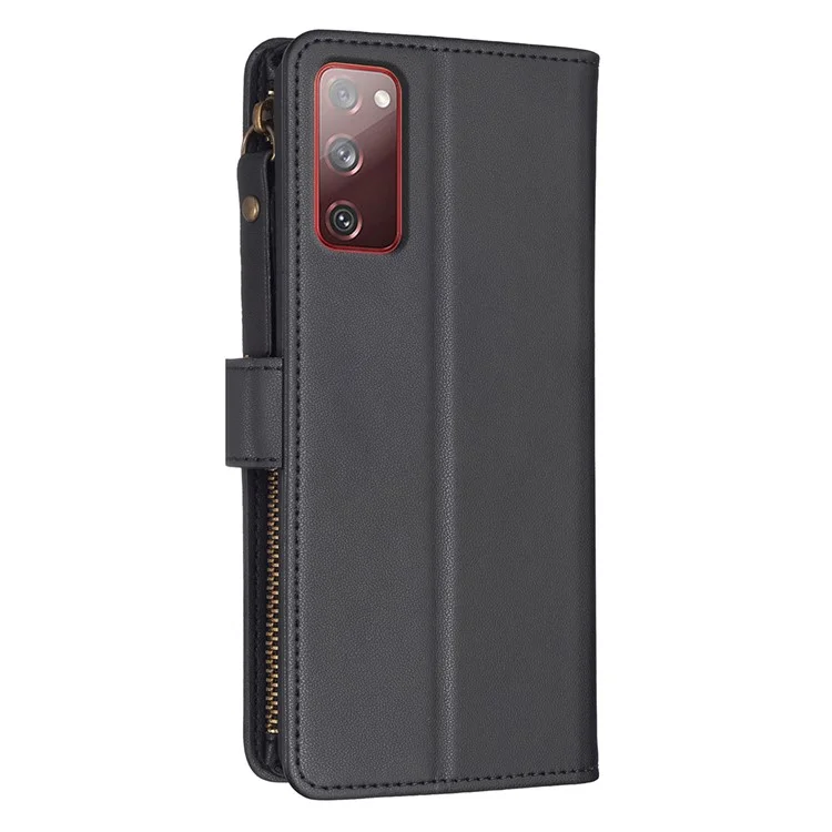 BF Style-19 para Samsung Galaxy S20 FE 5G / S20 FE / S20 FE 2022 / S20 Lite Funda de Piel Sintética con Cartera y Soporte - Negro