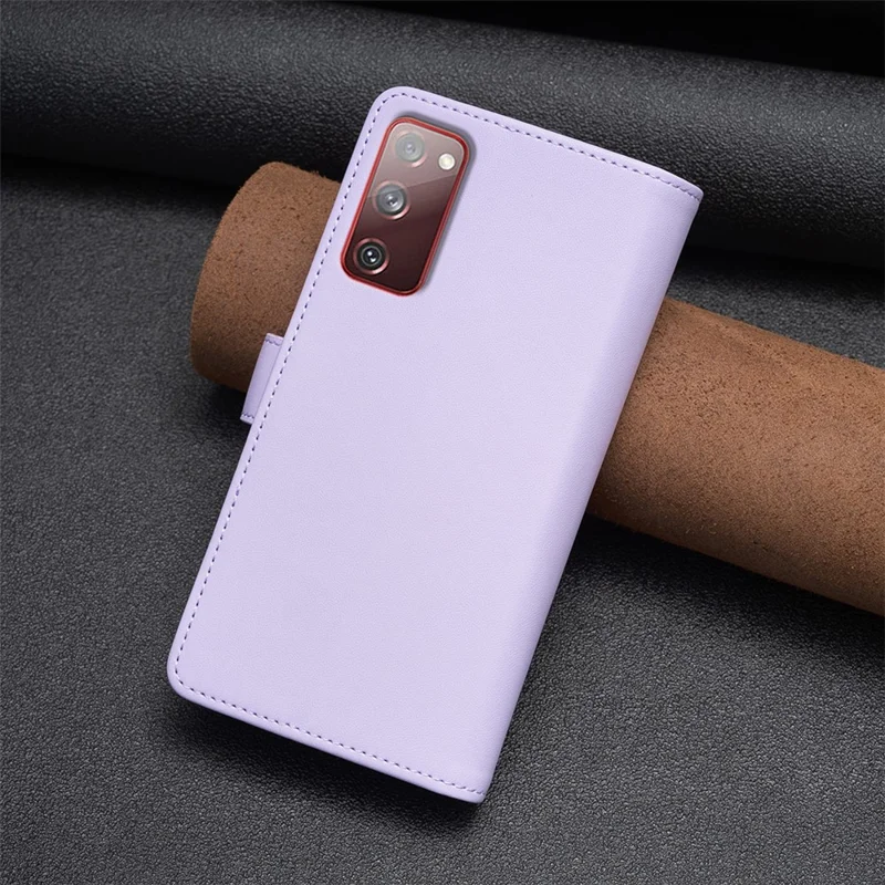 BF Style-19 para Samsung Galaxy S20 FE 5G / S20 FE / S20 FE 2022 / S20 Lite Capa de Carteira de Couro PU Stand com Zíper - Roxo