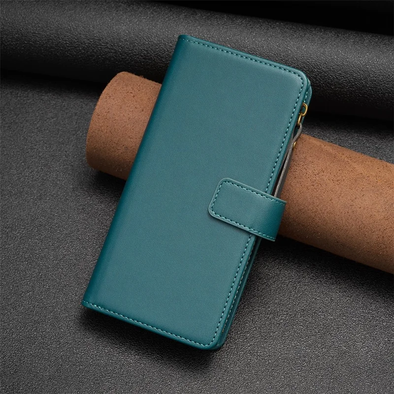 BF Style-19 for Samsung Galaxy S20 FE 5G / S20 FE / S20 FE 2022 / S20 Lite PU Leather Cover Wallet Stand Zippered Phone Case - Green