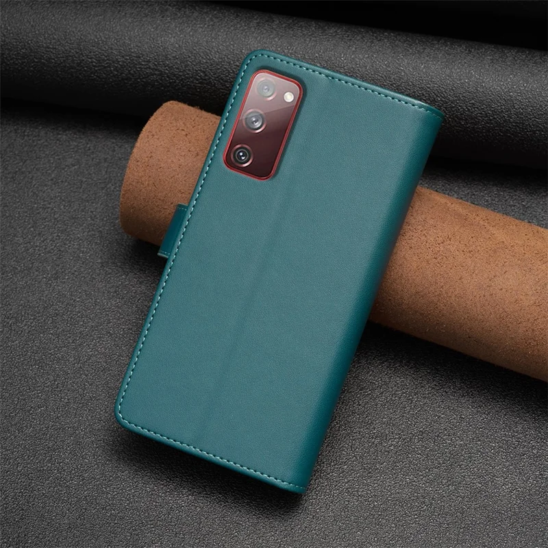 BF Style-19 for Samsung Galaxy S20 FE 5G / S20 FE / S20 FE 2022 / S20 Lite PU Leather Cover Wallet Stand Zippered Phone Case - Green