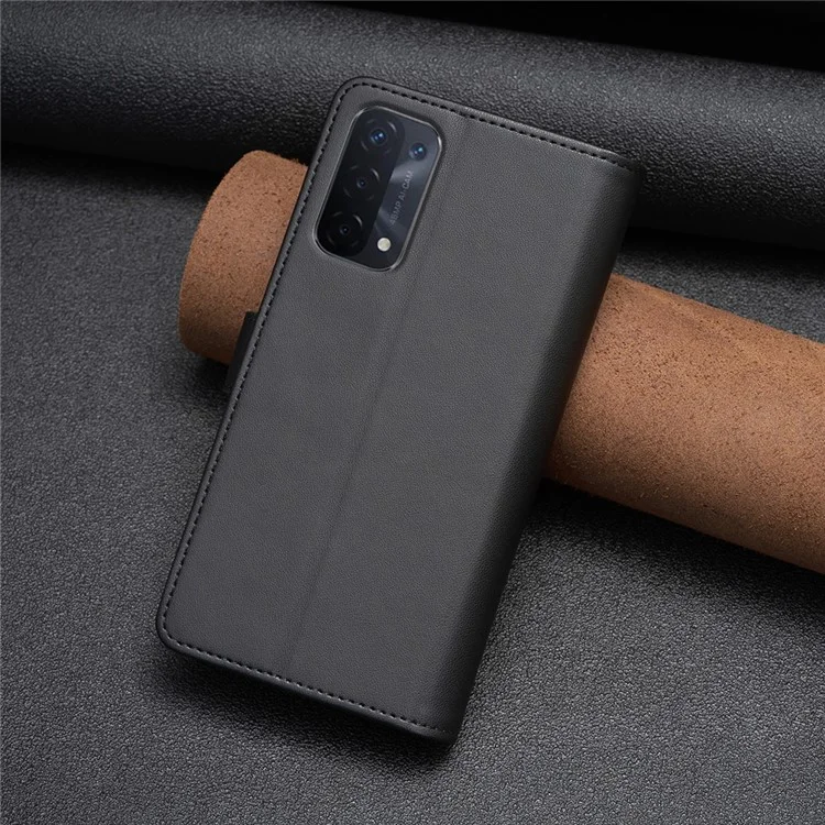 BF Style-19 per Oppo A74 / A93 / A54 5G Custodia in pelle PU con tasca con cerniera, supporto pieghevole - Nero