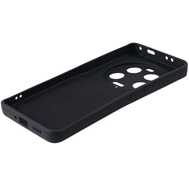 For Xiaomi 13 Ultra Fiber Lining Soft TPU Case Anti-Scratch Rubberized Phone Cover - Black